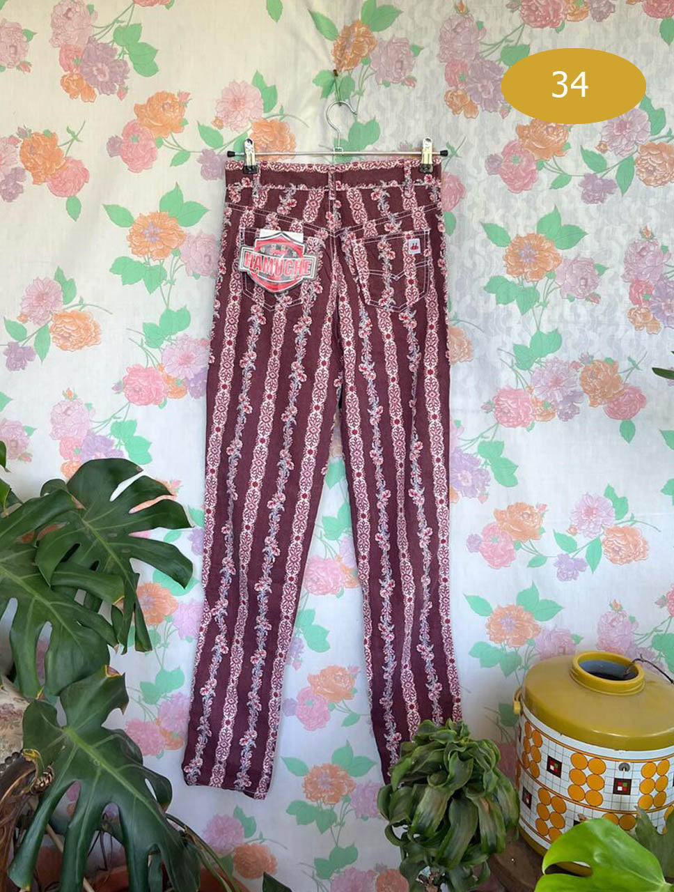 90’s Burgundy Striped Hamuche Pants - with the tag!