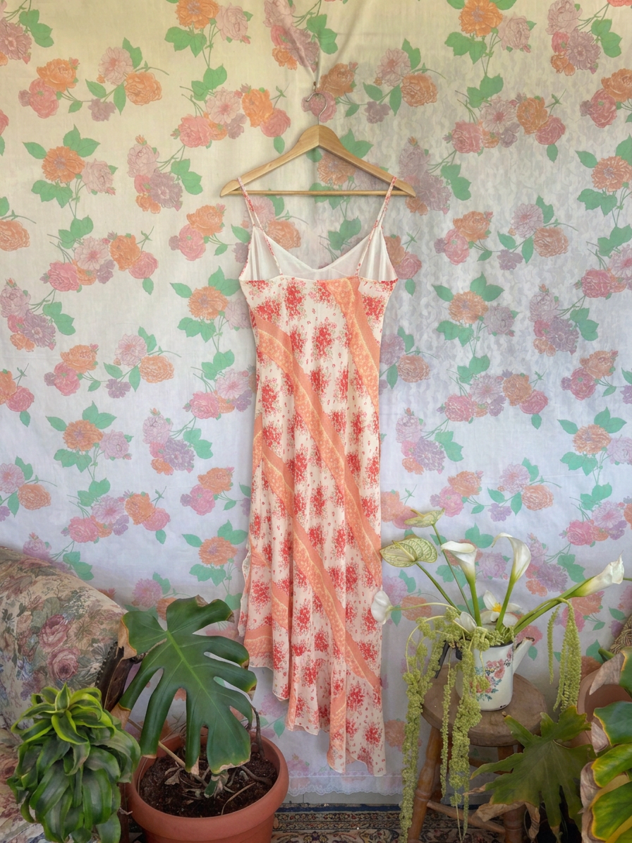 90's Floral Asymmetric Dress