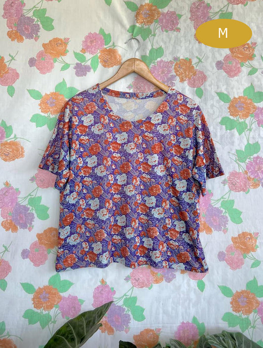 Purple Vintage Flowery T-Shirt