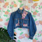 90's Flower Cropped Denim Jacket