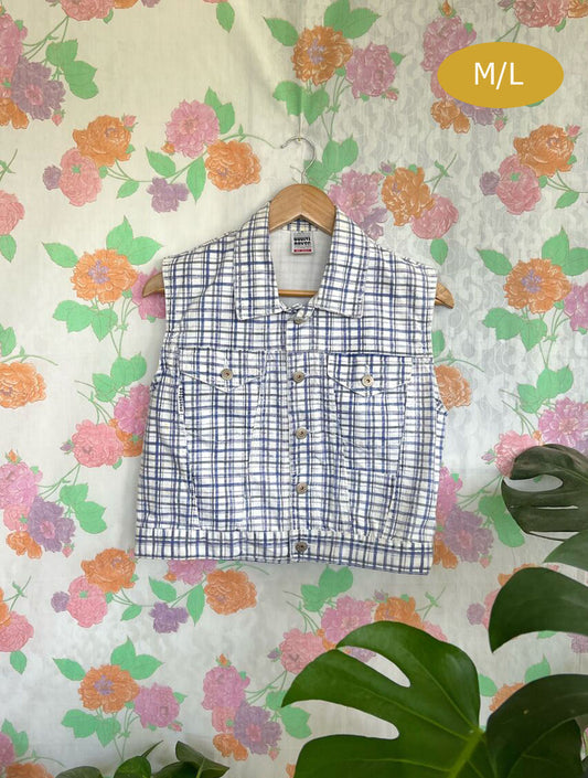 90's Vichy Denim Top