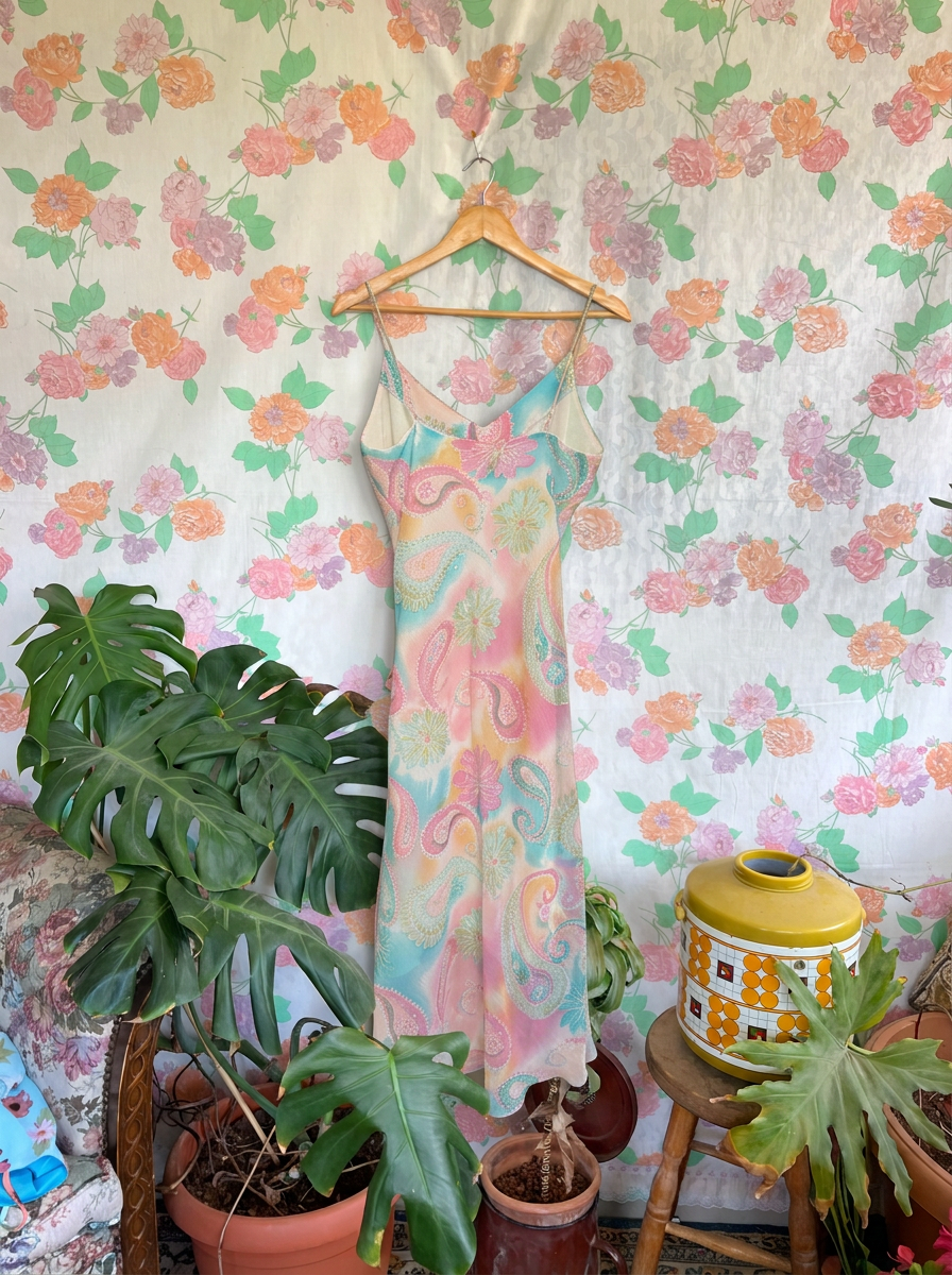 Y2K Pastel Detailed Slip Dress