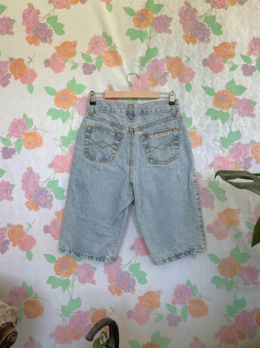 90's Light Wash Caution Bermuda