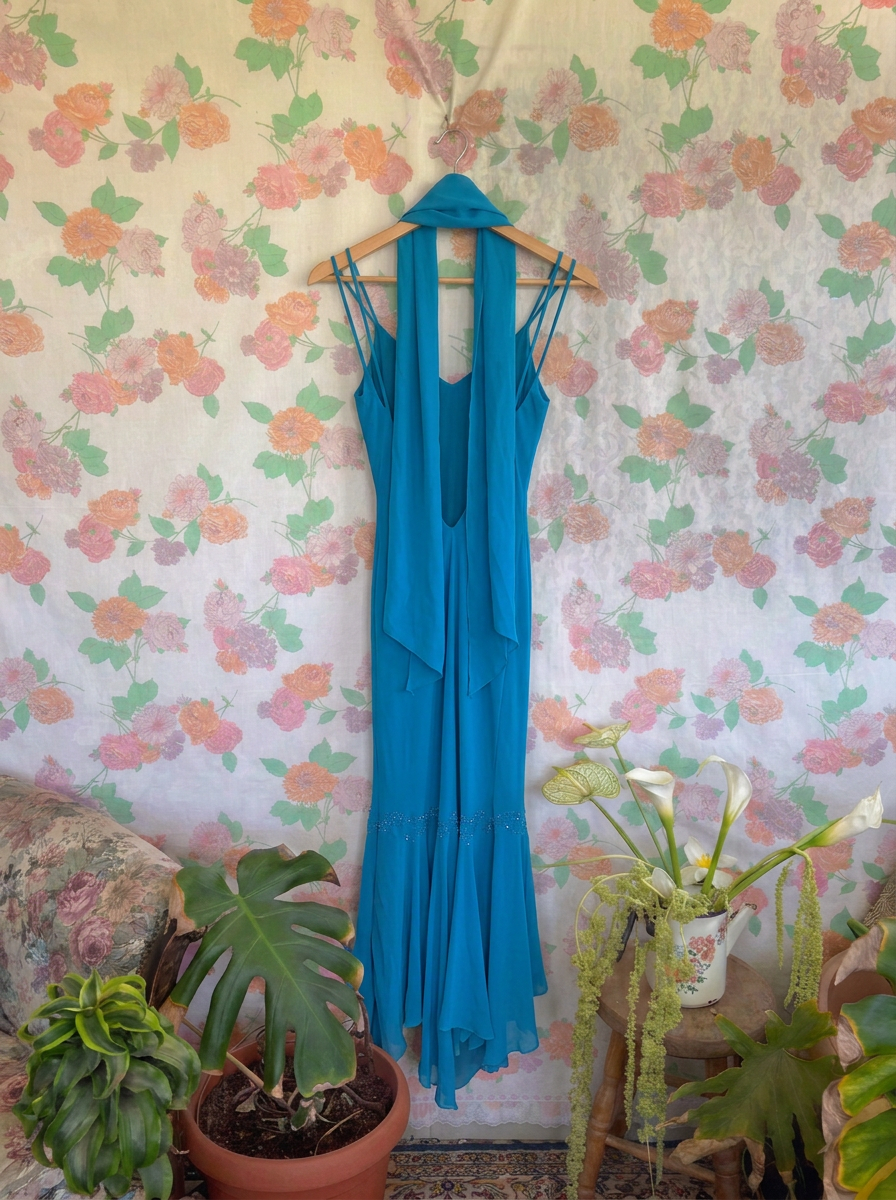 90's Blue Evening Gown