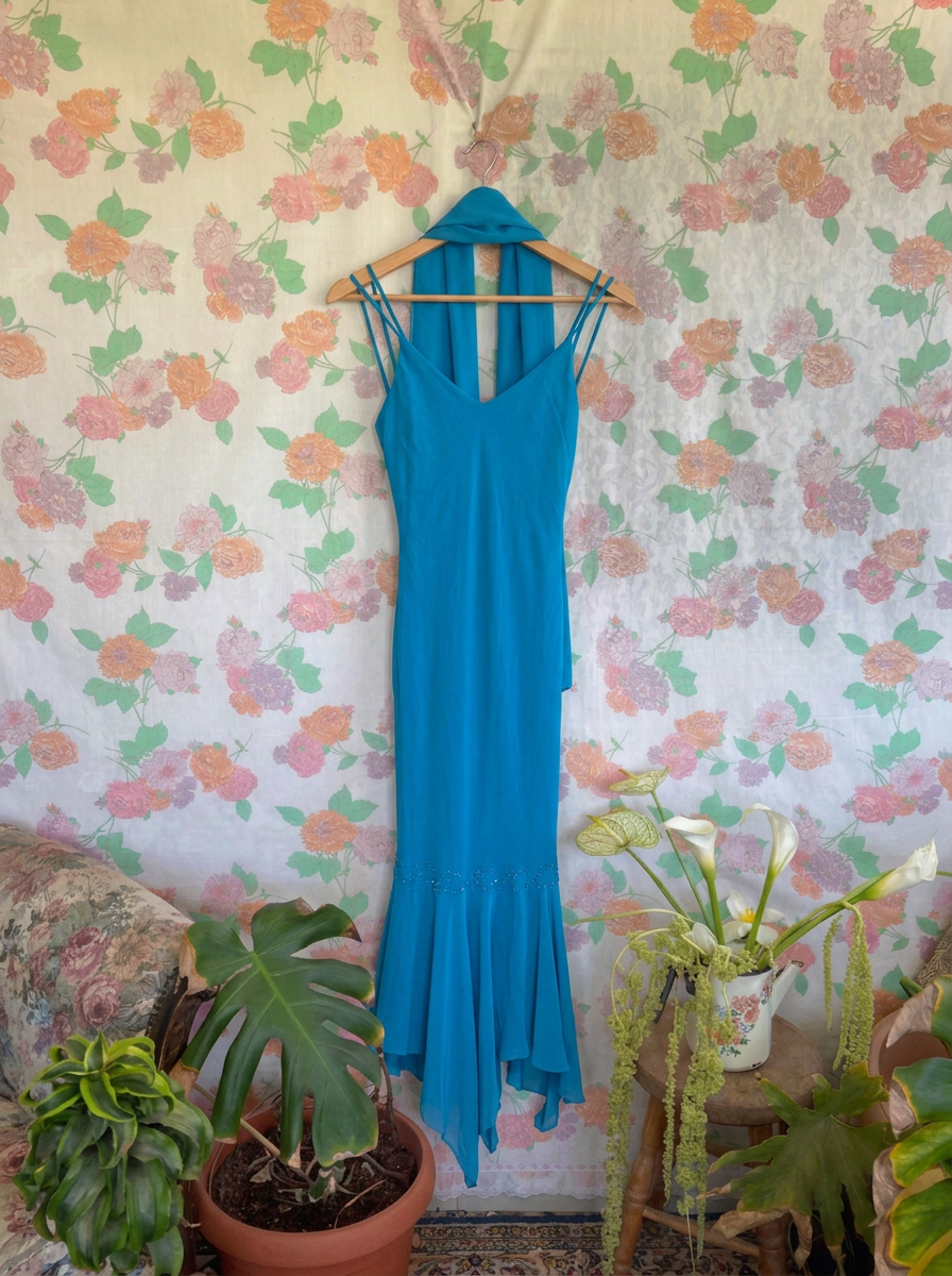 90's Blue Evening Gown