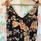 90's Black Floral Asymmetric Dress