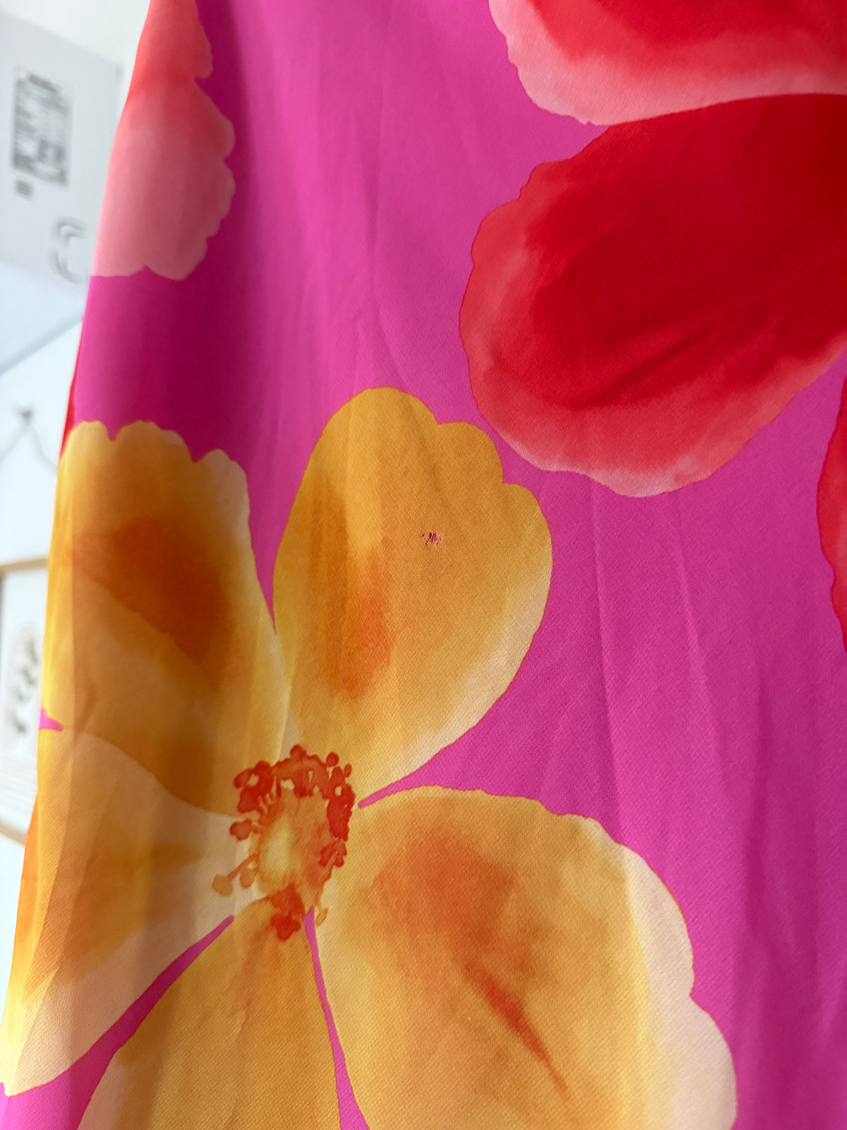 90's Pink Floral Midi Skirt