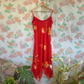 90's Red Floral Slip Dress