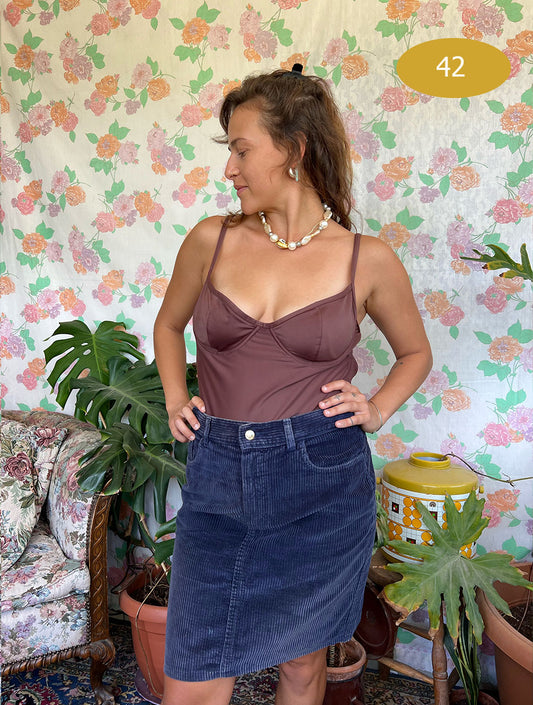 90's Blue Corduroy Skirt