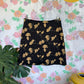 90's Black Floral Skirt