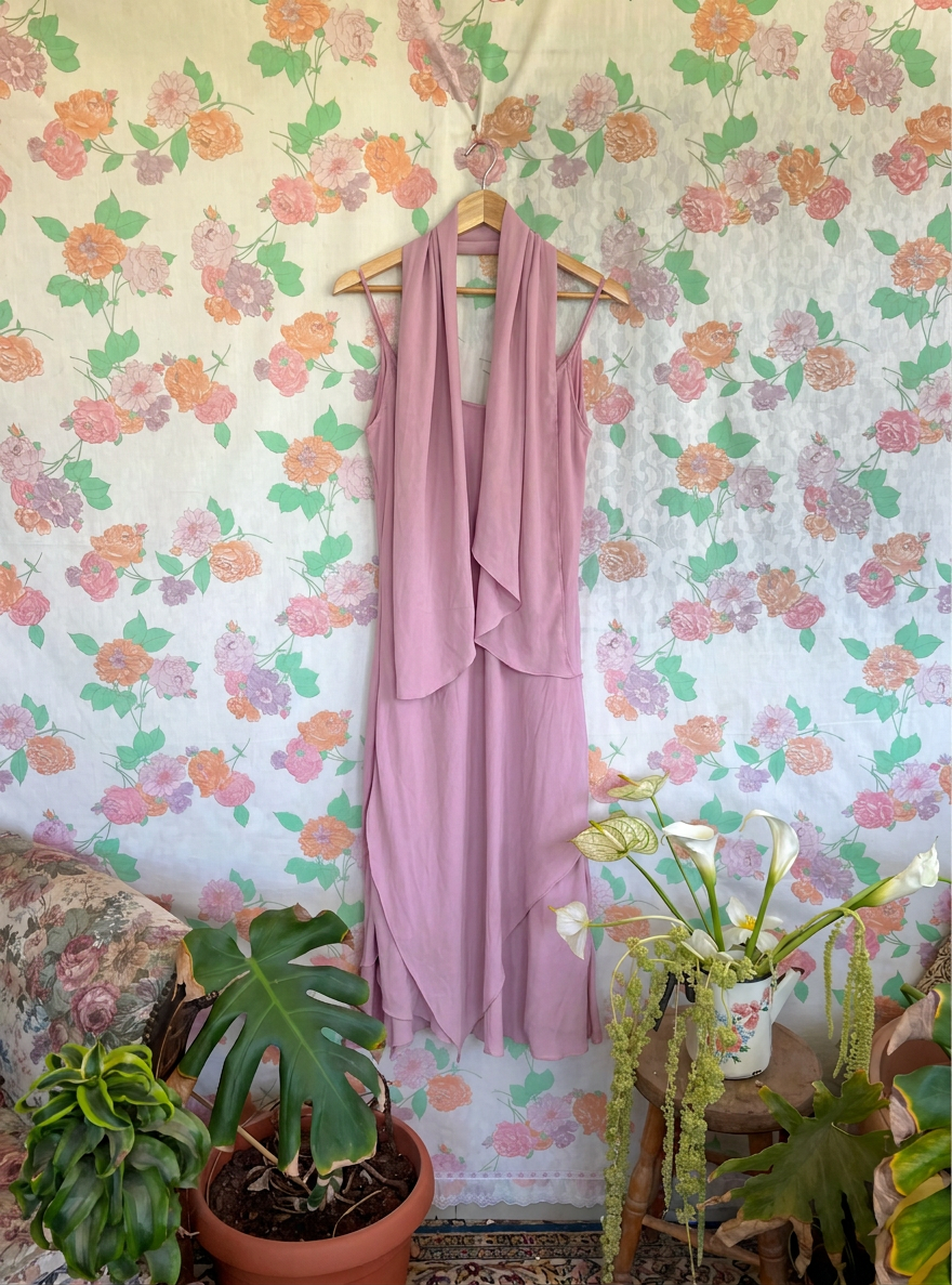 2000’s Dusty Pink Beaded Evening Dress