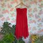 2000's Red Strapless Evening Dress