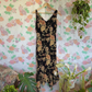 90's Black Floral Asymmetric Dress