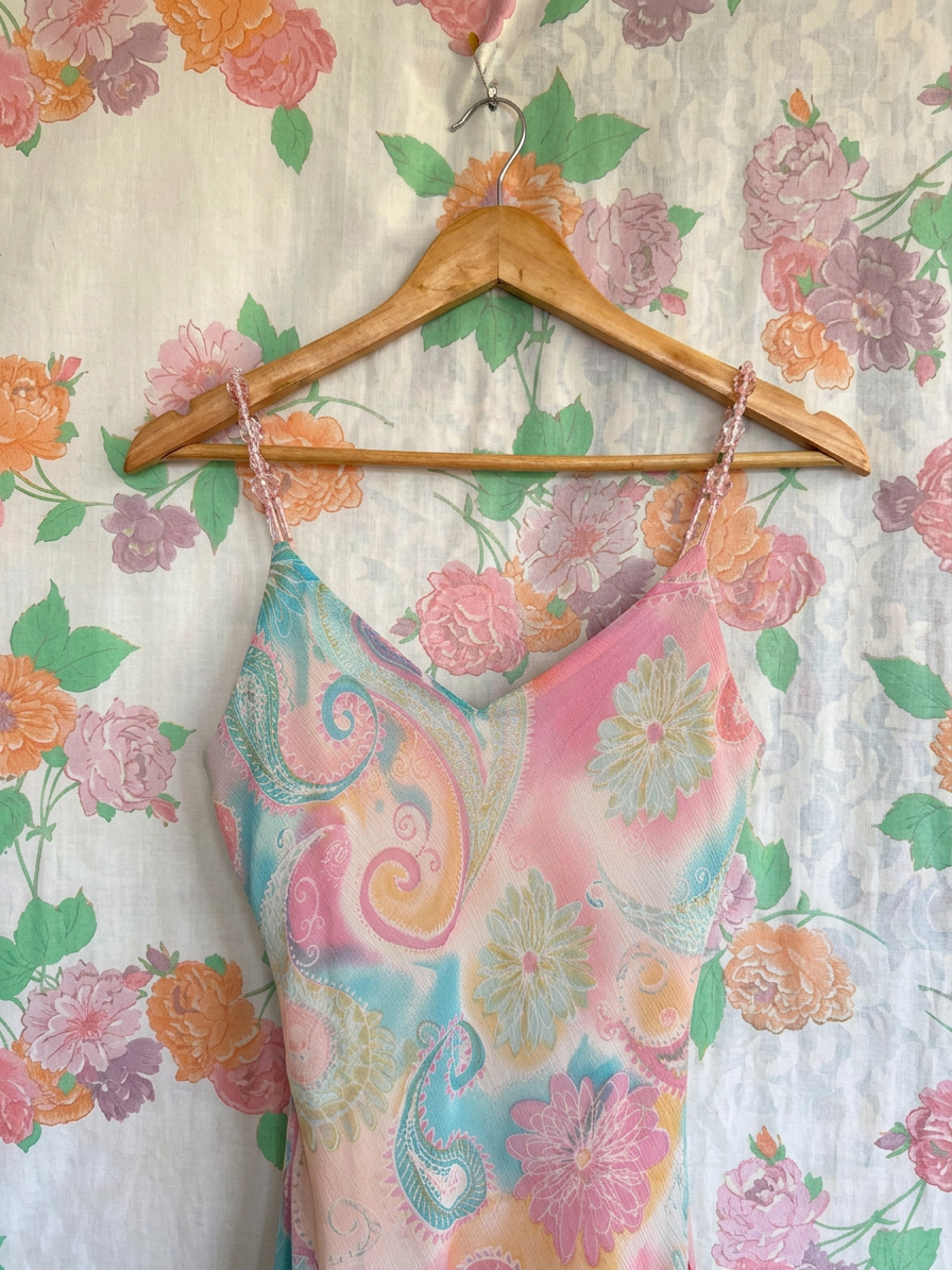 Y2K Pastel Detailed Slip Dress