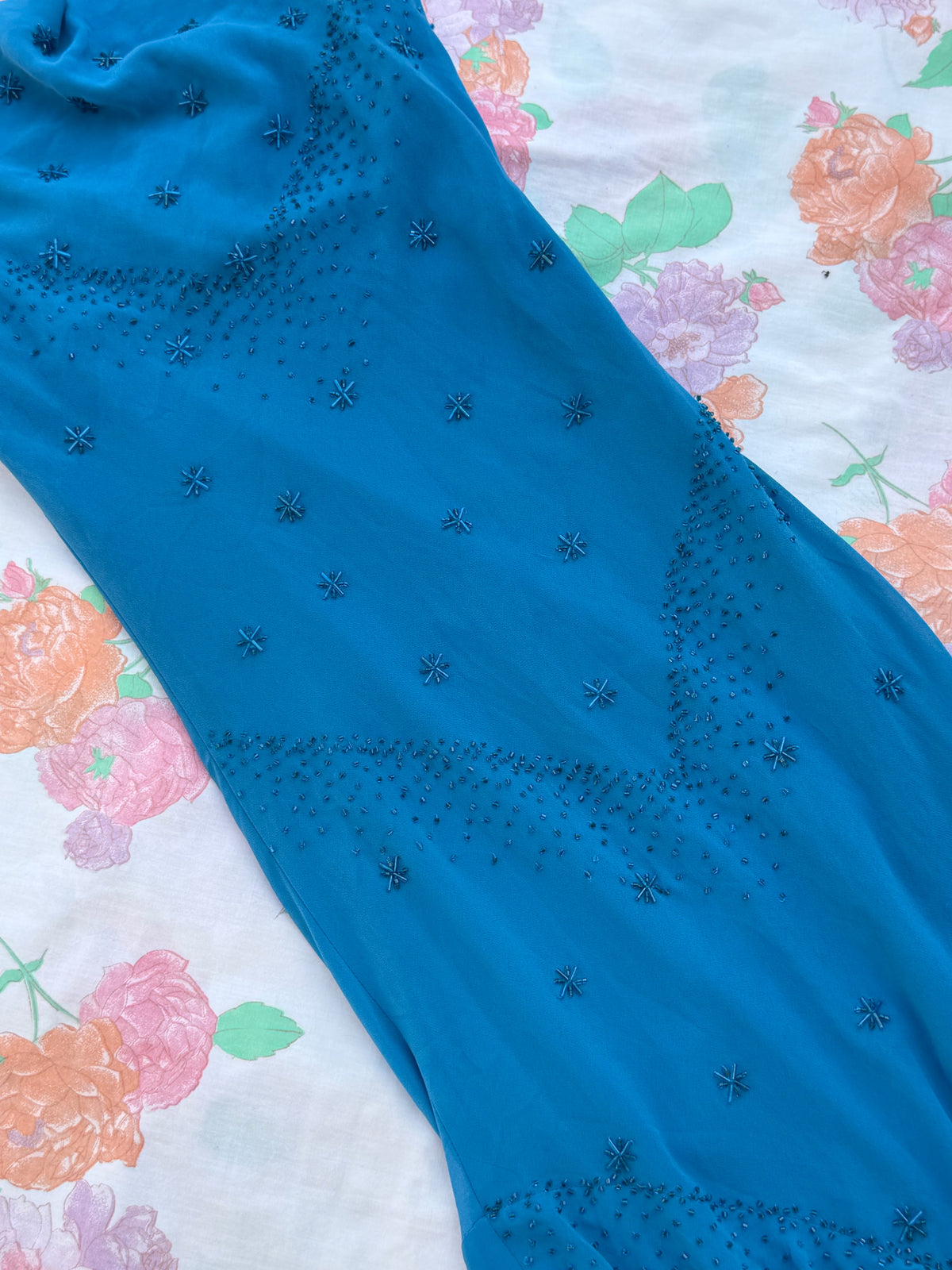 2000's Blue Beaded Dress