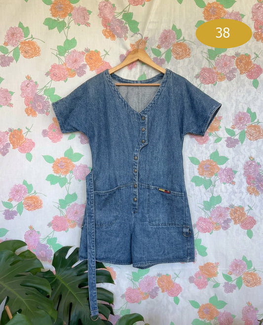 80's Denim Jumpsuit/Romper