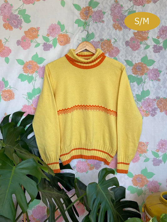 90's Yellow Turtle-Neck Sweater