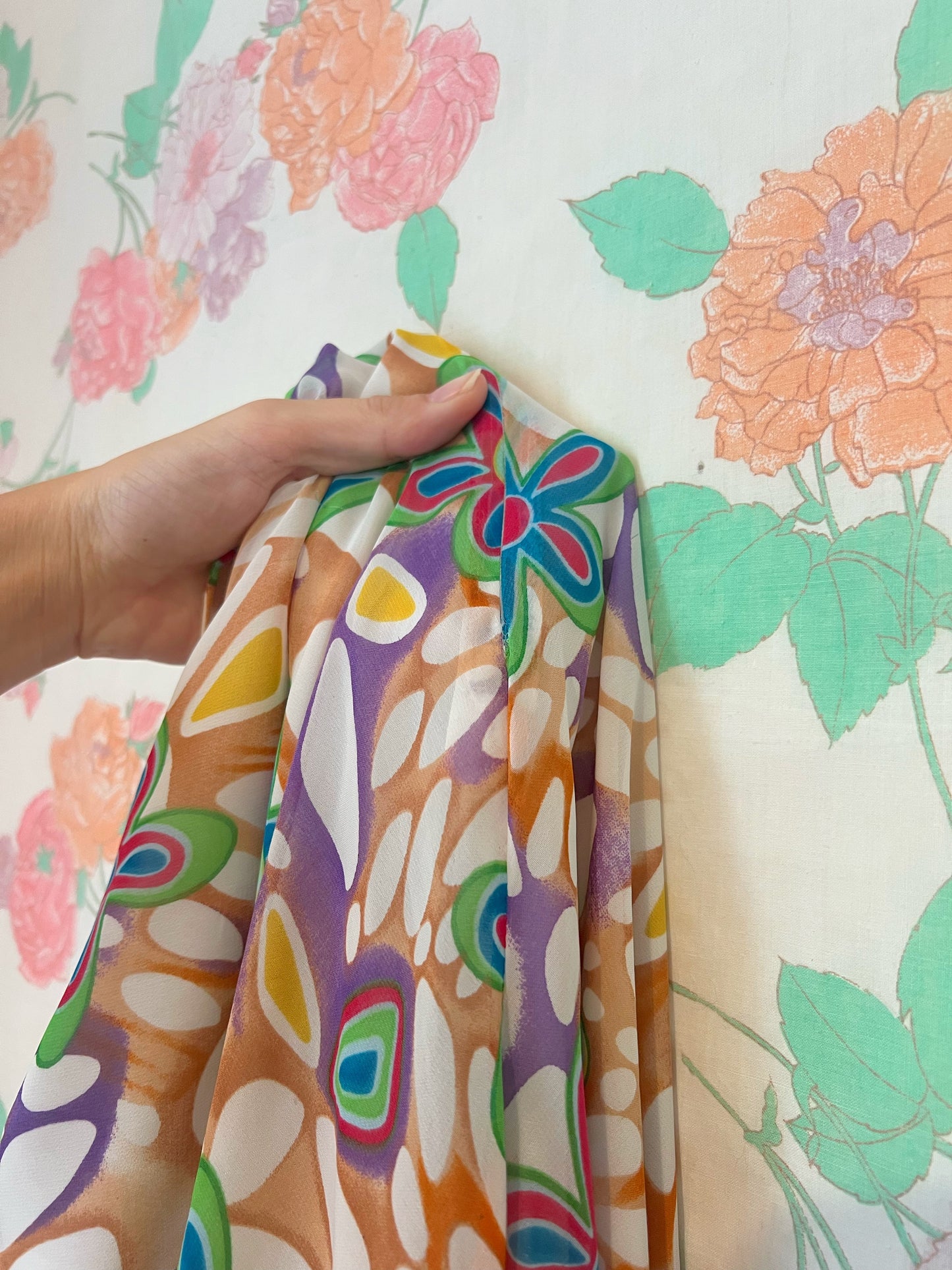 90's Colorful Printed Dress