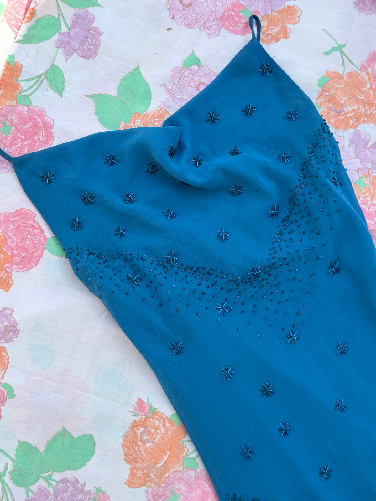 2000's Blue Beaded Dress