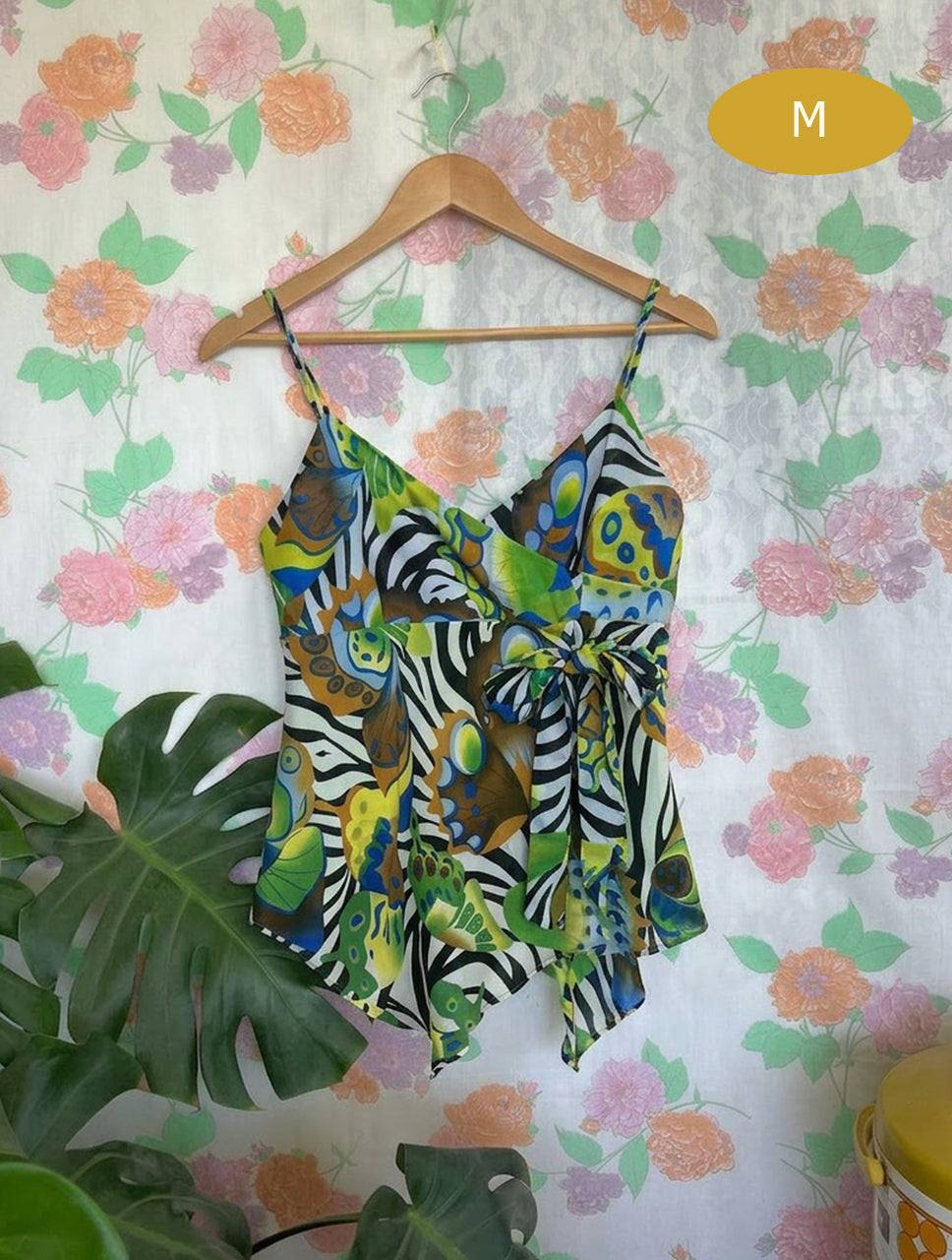 00's Printed Peplum Top