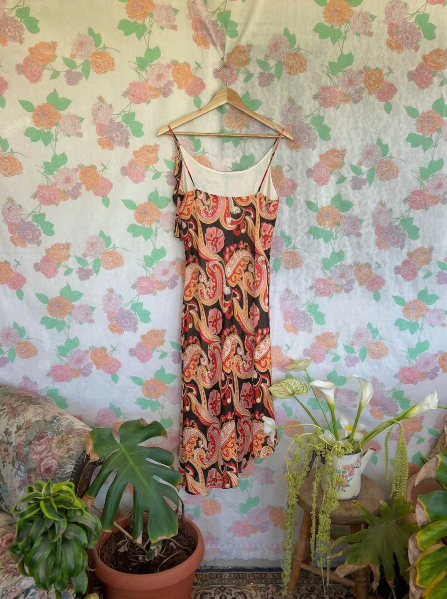 90's Paisley Midi Dress