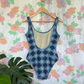 90's Checkered Speedo Swimsuit