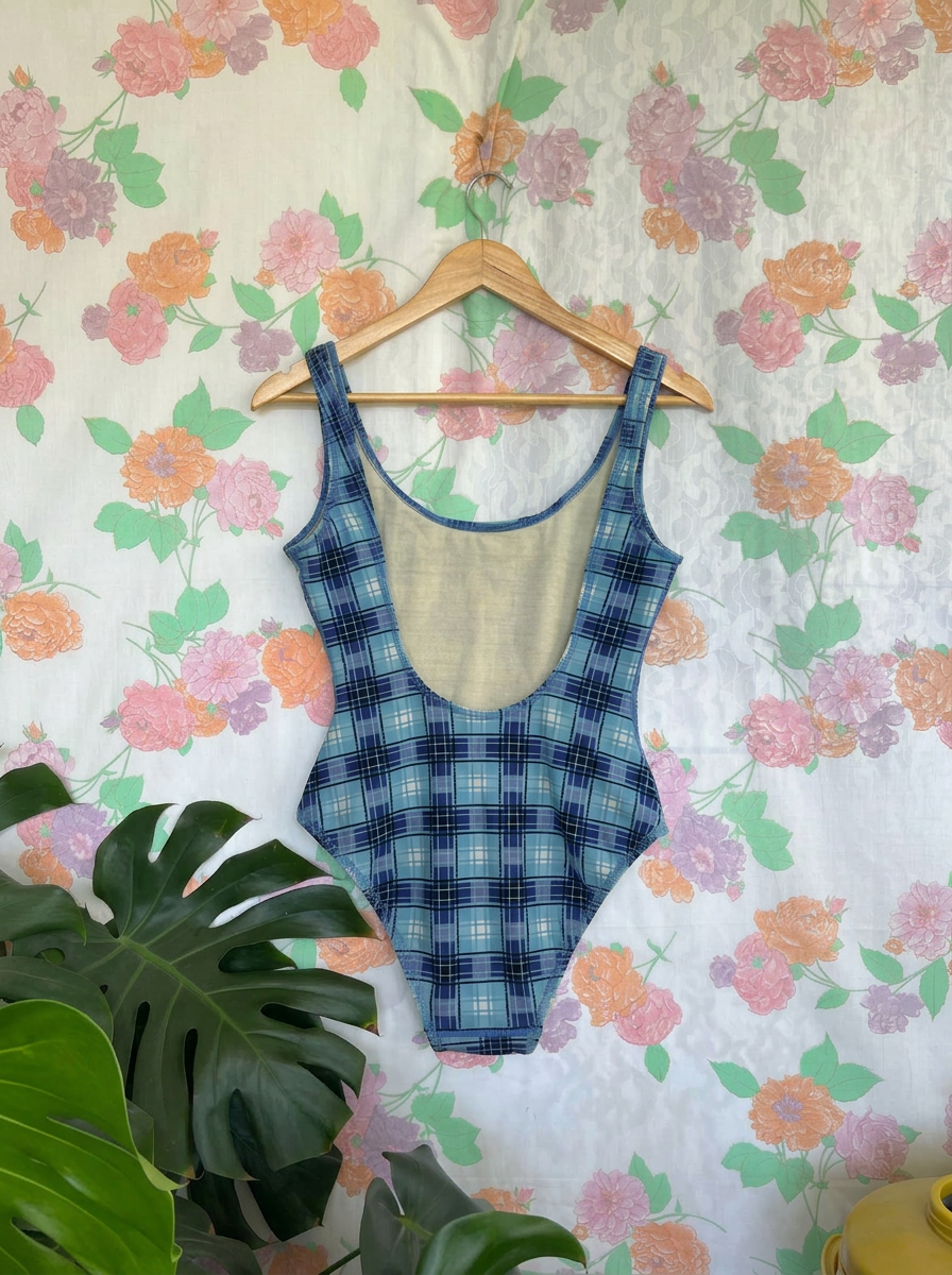 90's Checkered Speedo Swimsuit