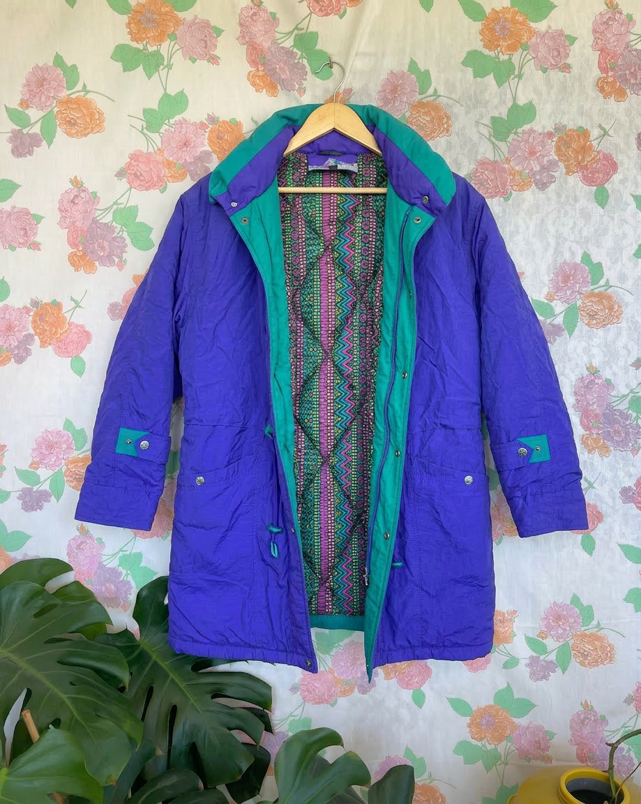 90's Purple Puffer Coat