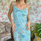 90's Blue Floral Slip Dress