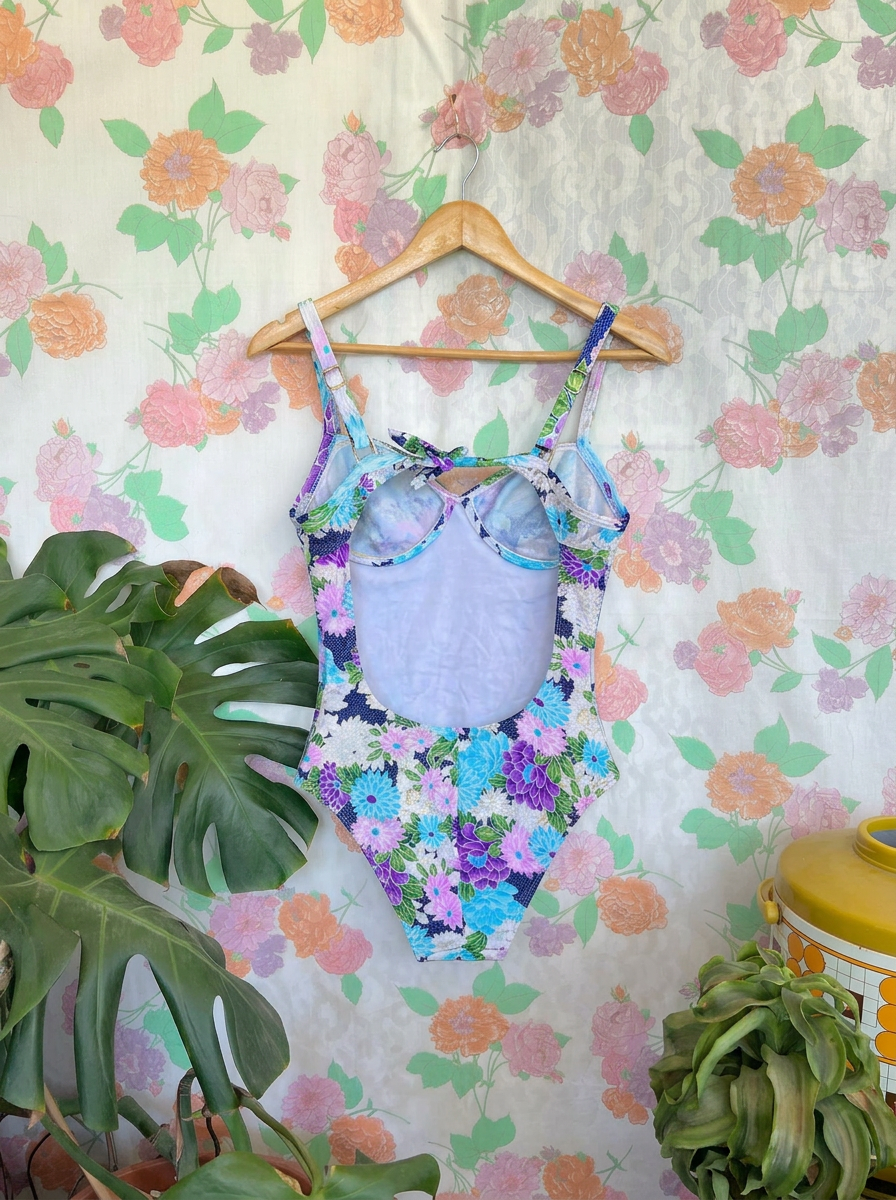 90's Floral One Piece Swimsuit
