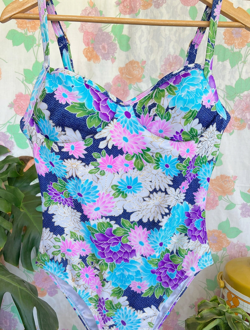 90's Floral One Piece Swimsuit