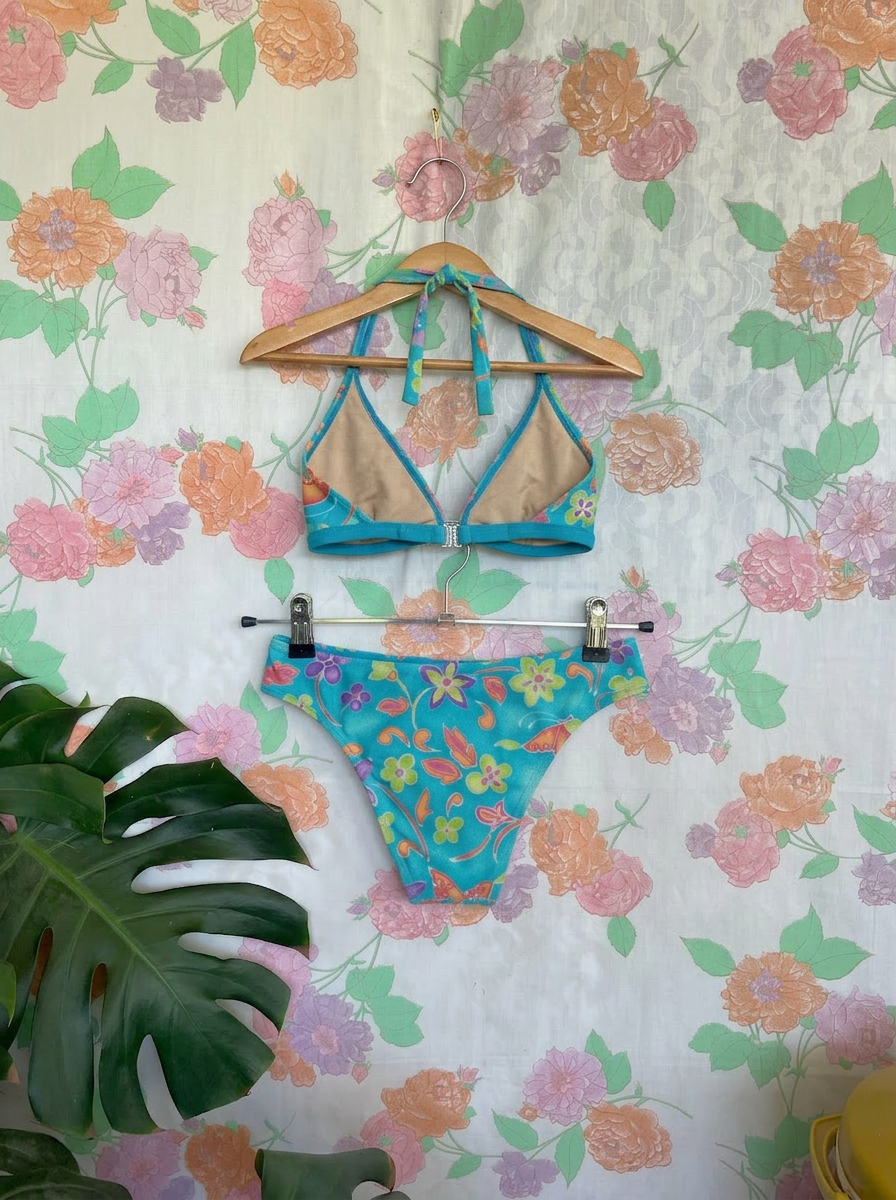 90's Turquoise Bikini Set