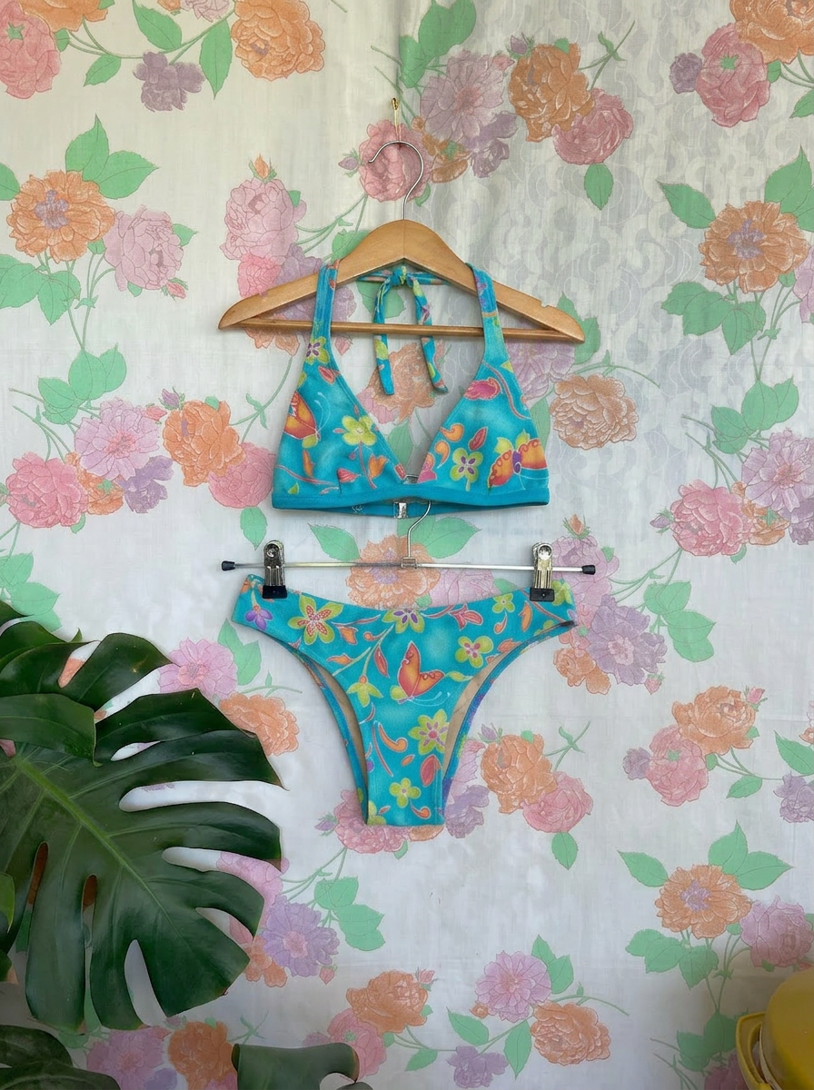 90's Turquoise Bikini Set