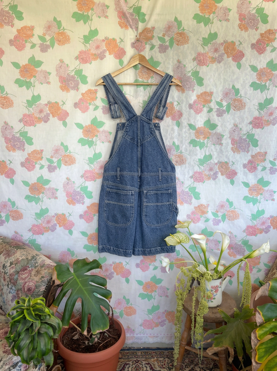 90's Embroidered Denim Jumpsuit
