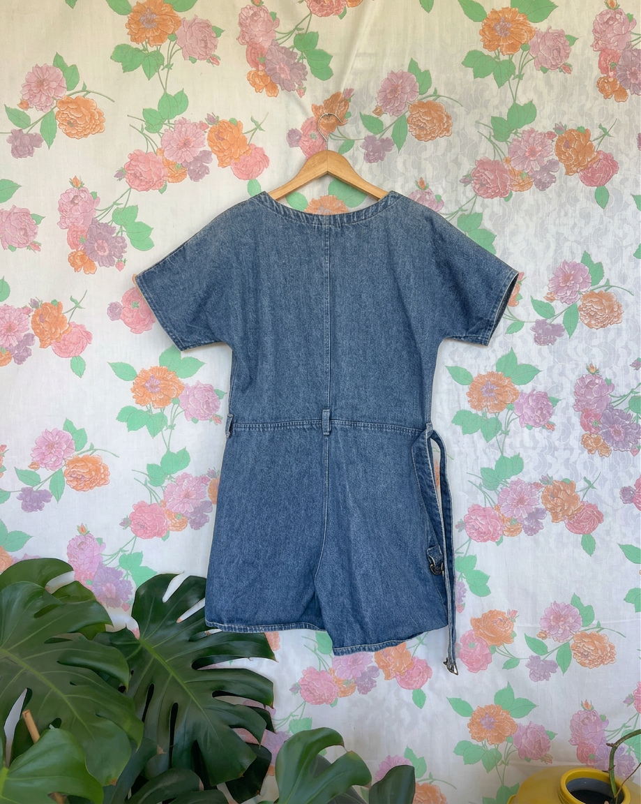 80's Denim Jumpsuit/Romper