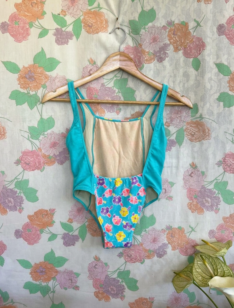 90's Floral One Piece Swimsuit