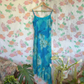 90's Asymmetric Blue Tropical Dress