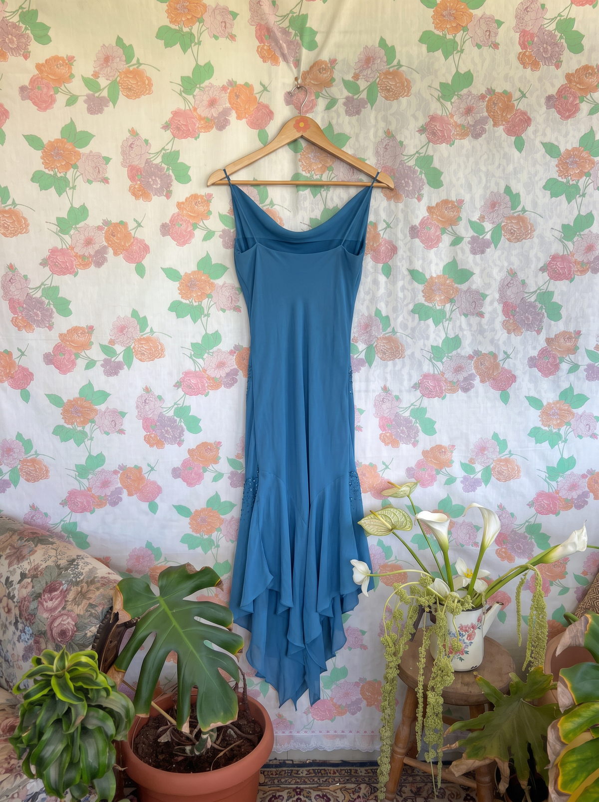 2000's Blue Beaded Dress