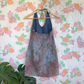90's Short Flower Denim Dress