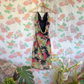 90's Black Open Back Floral Dress