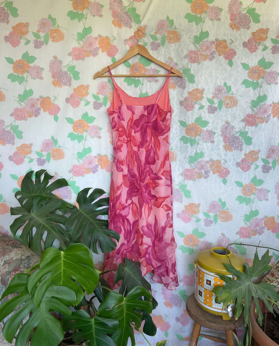 00's Pink Floral Dress