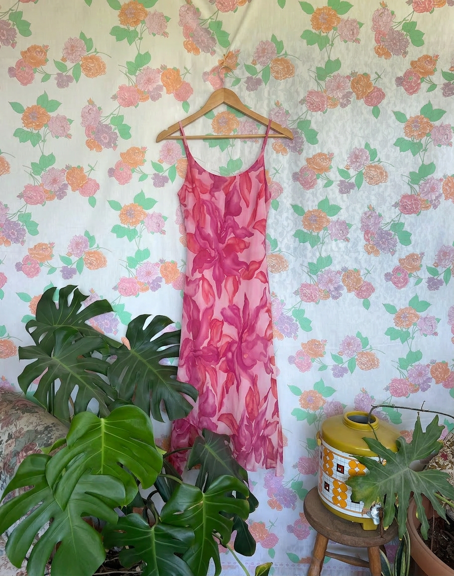 00's Pink Floral Dress