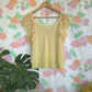 90's Yellow Floral Blouse