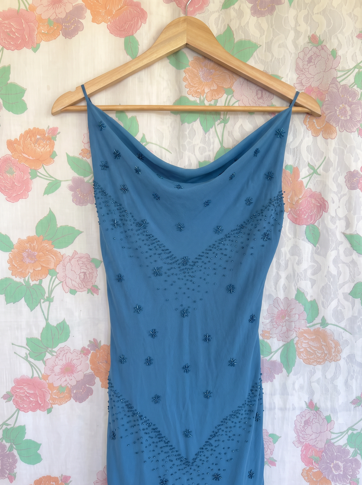 2000's Blue Beaded Dress
