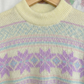 90's Pastel Patterned Knit Sweater