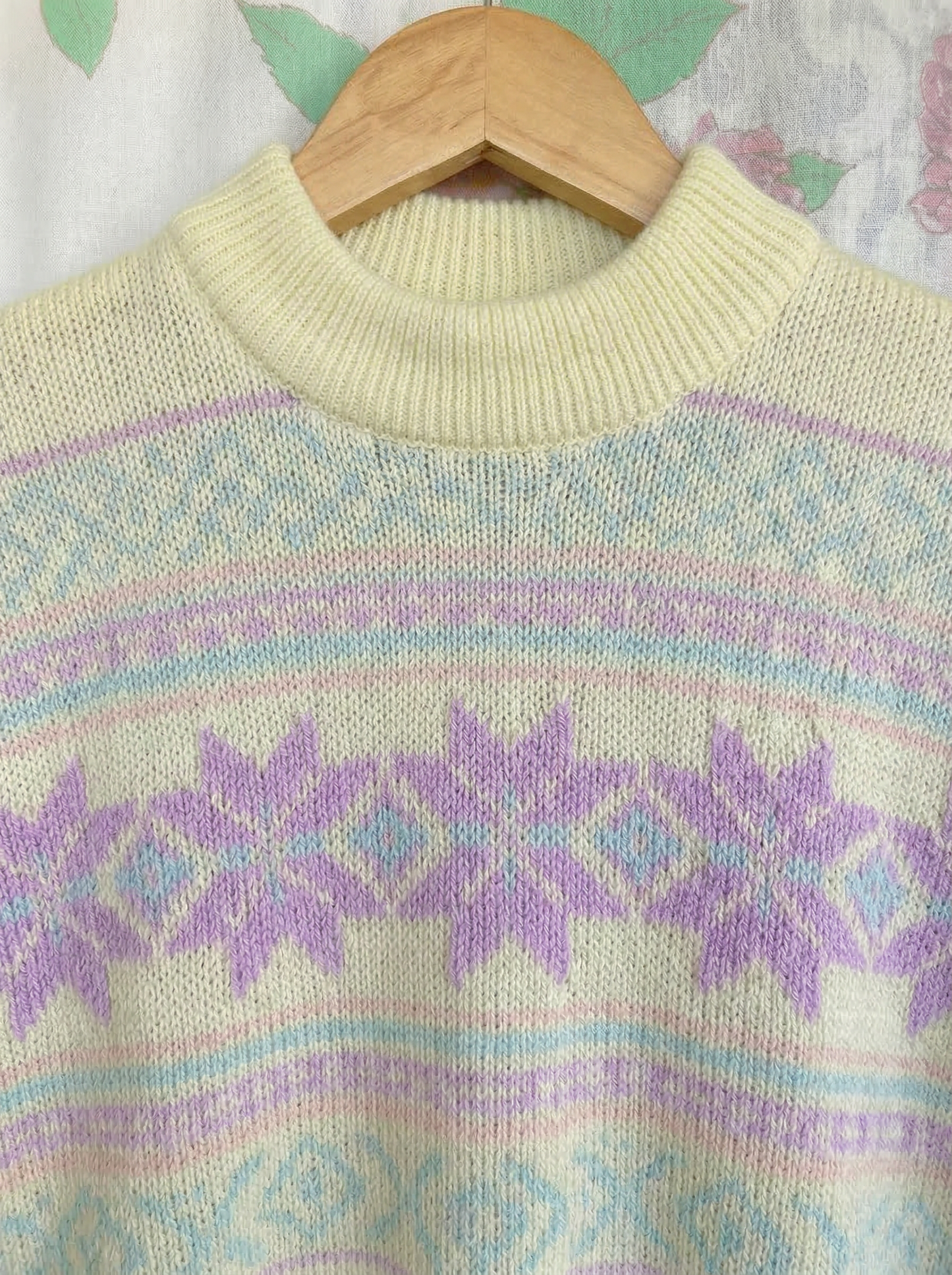 90's Pastel Patterned Knit Sweater
