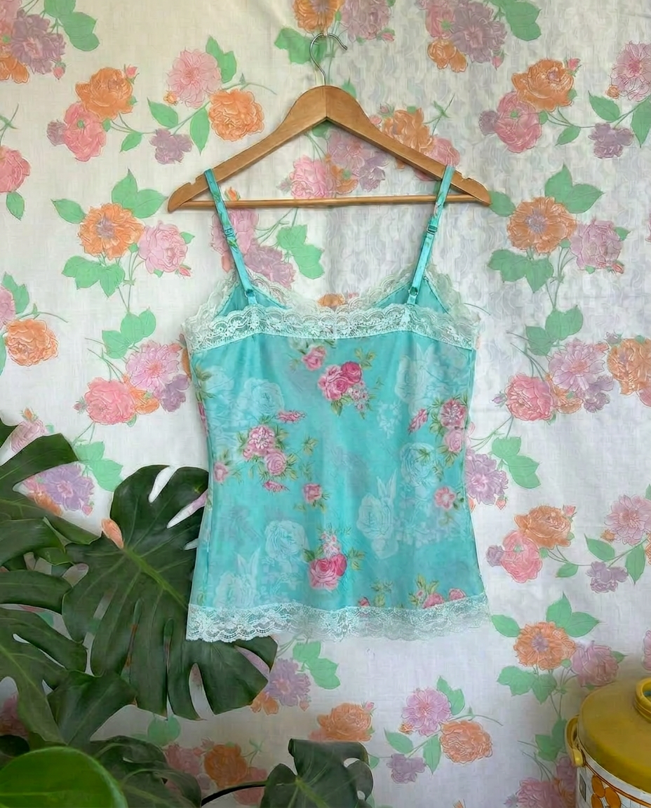 Y2K Floral Lace Top