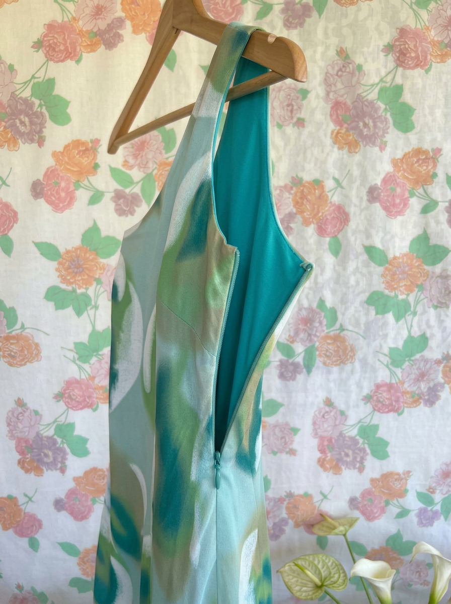 00's One Shoulder Printed Dress