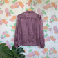 90's Purple Satin Floral Blouse