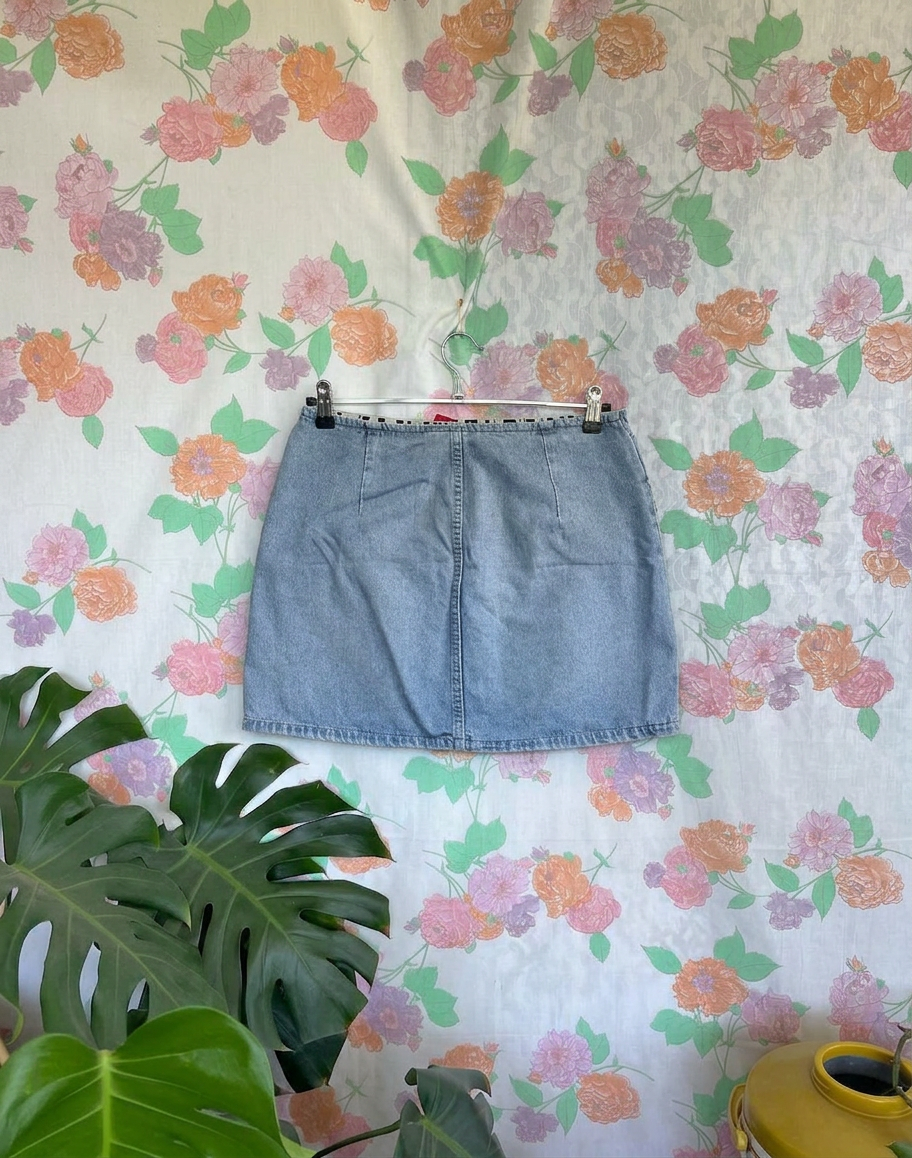 90's Zapping Low Rise Denim Skirt